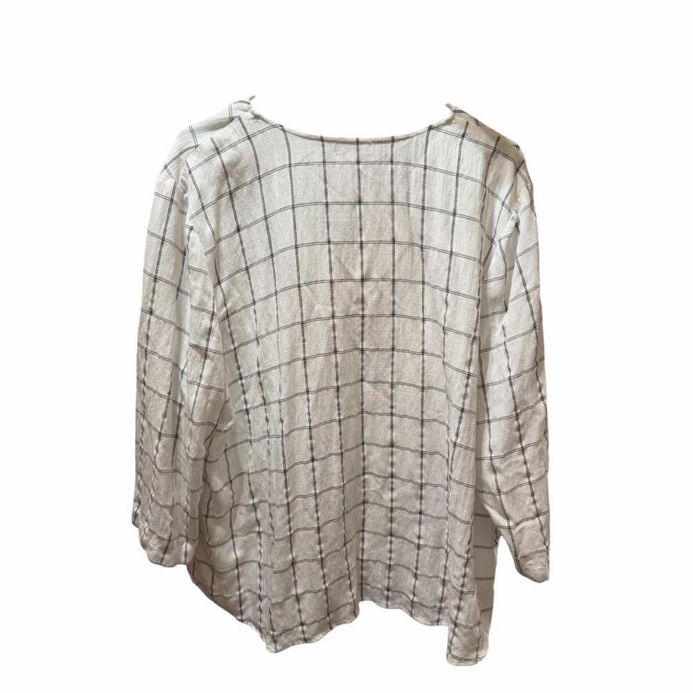 Van Heusen White Grid Pattern Blouse - image 5